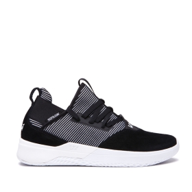 Supra Mens TITANIUM Black/white Low Top Shoes | CA-90972